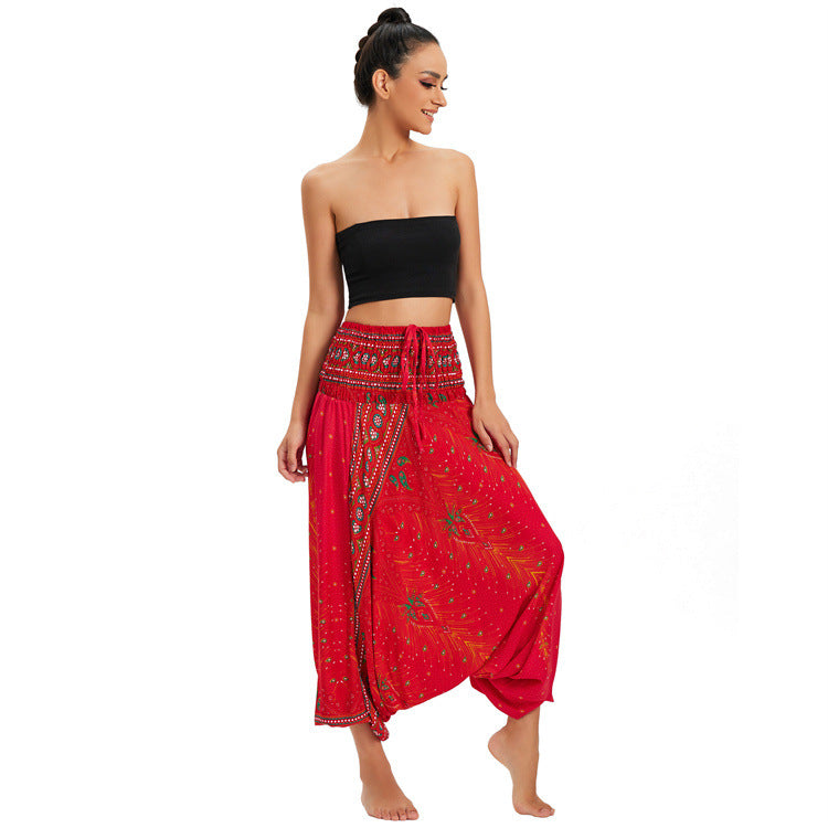 Bohemian Big Crotch Pants One-piece Ethnic Group
