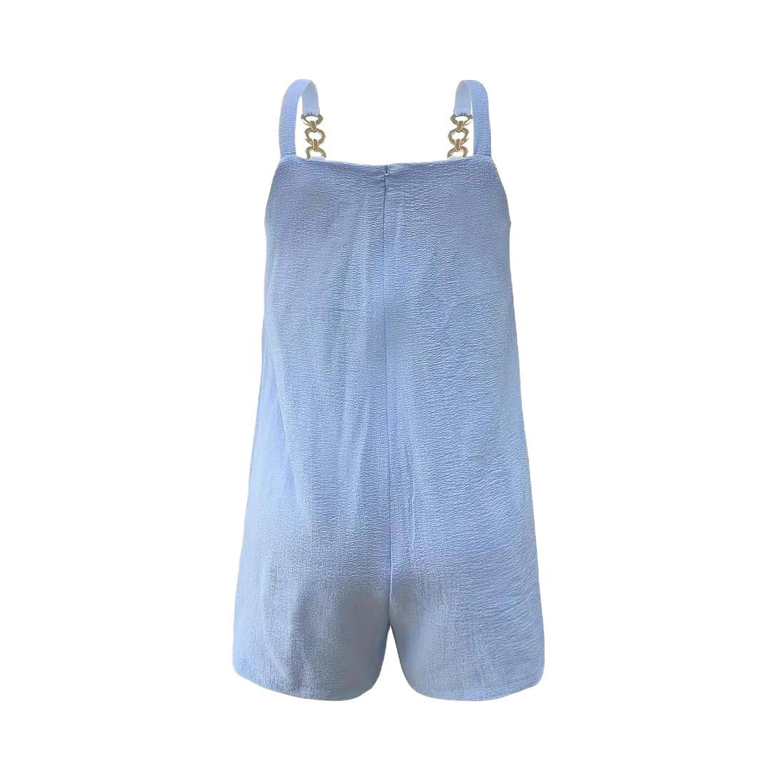 Chic Casual Open-Back Suspender Jumpsuit for Women