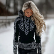 Hooded Long-sleeve Sweater for Fallwinter Womens Wear