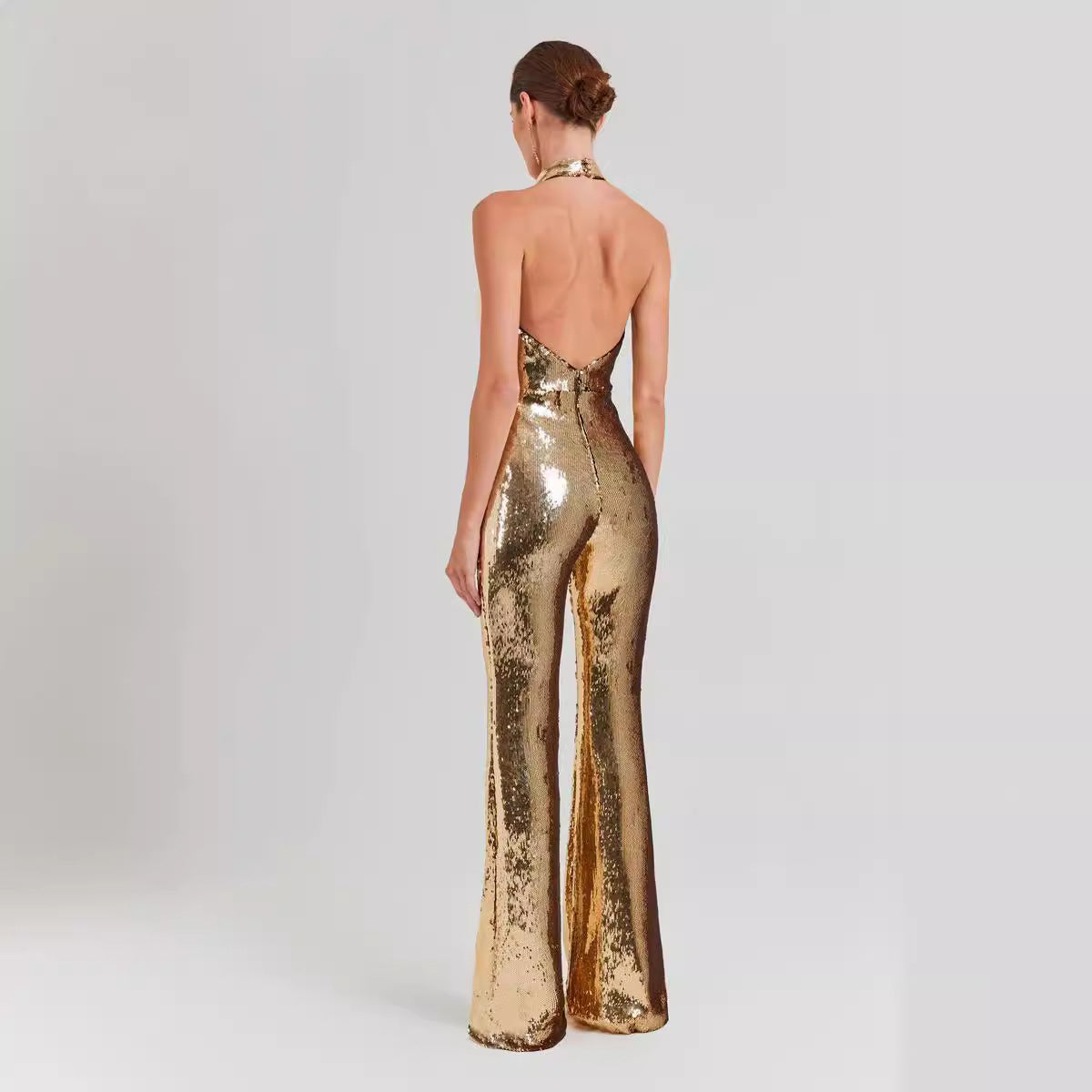 Backless Sequined Elegant Women's Jumpsuit