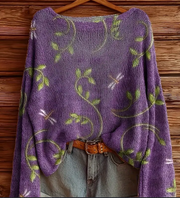 Cozy Floral Loose-Fit Women's Autumn & Winter Sweater