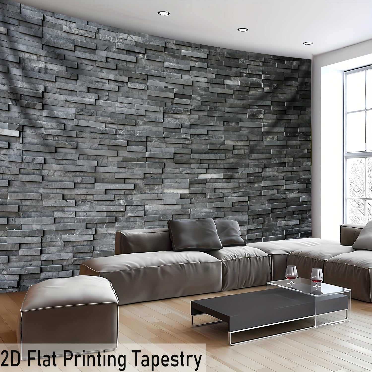 [ 2D Flat Printing] 1pc Ultra Large Size Concave-Convex Brick Wall Photo Background Wall Tapestry Polyester Aesthetic Tapestry for Living Room Bedroom Office Home Room Party Decoration with Free…