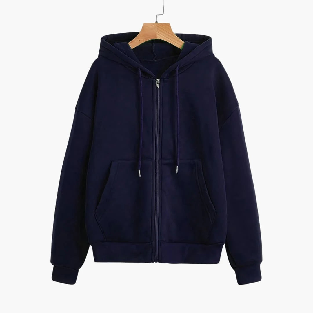 Women's Hooded Padded Zipper Coat Cozy Loose Winter Jacket