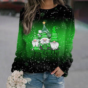 Festive 3D Print Christmas Oversized Knit Sweater