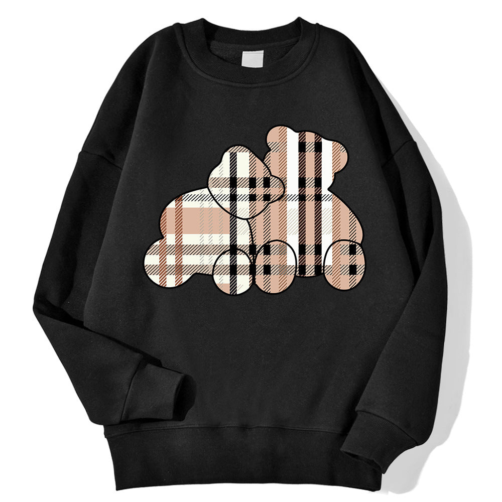 Cute Floral Bear Long Sleeve Pullover Sweater