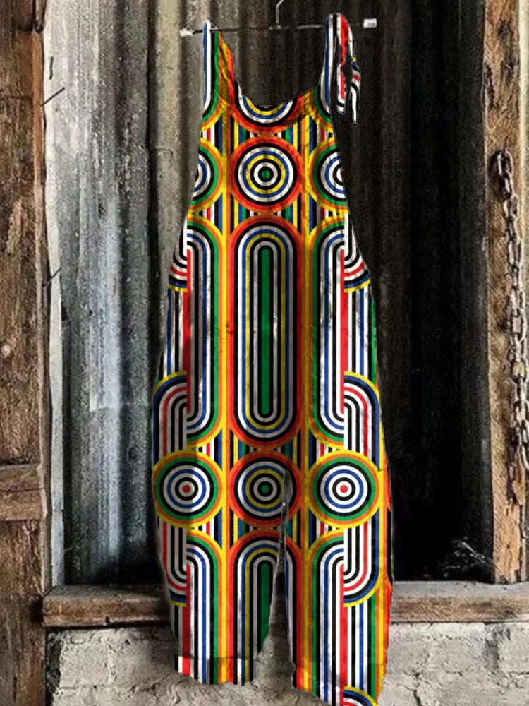 Retro Sweet Print Summer Women's Jumpsuit