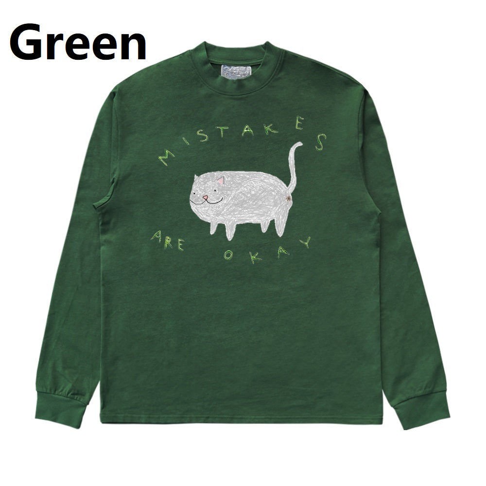 Cute Animal Print Long Sleeve Cotton Tee