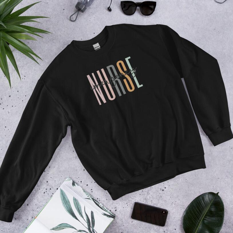 Emergency Room Nurse Printed Casual Loose Sweatshirt