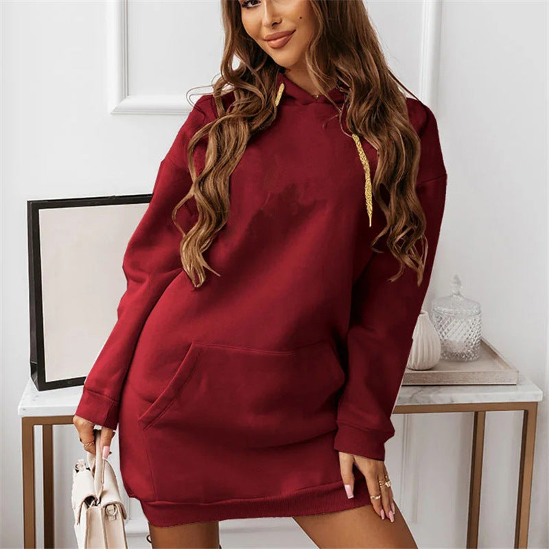 Women's Solid Color Casual Sports Hoodie