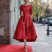Cross-border Solid-color Evening Gown New Summer Slim-fit Dress