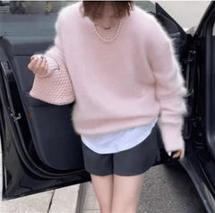 Mohair Lazy Loose Pullover Sweater