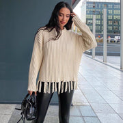 Casual All-match Solid Color Knitted Top for Women