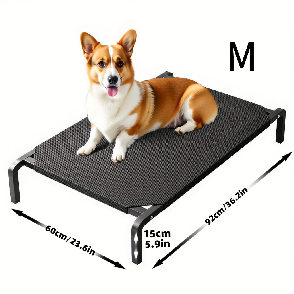 Large Dog Bed - Durable Polyester Square Pet Bed With Removable Washable Cover, Moisture-Resistant All-Season Comfort For Medium & Small Dogs, Black, Pet Bedding, Modern Pet Furniture, Sturdy Frame...