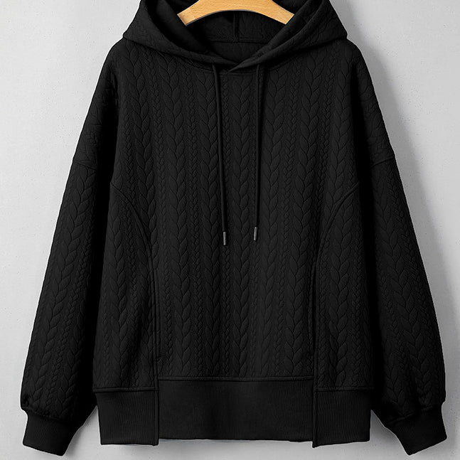 Casual Twist Texture Solid Color Women's Hoodie Sweater