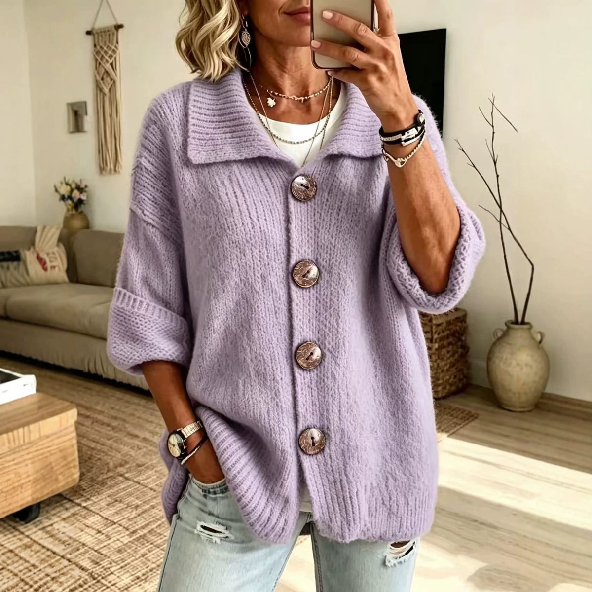 Button-down Knitted Sweater Cardigan New Fallwinter Style