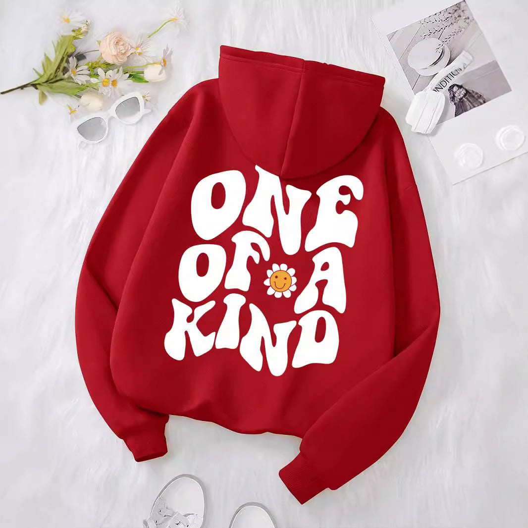 Charming Chrysanthemum Smile Print Cozy Hoodie Sweater