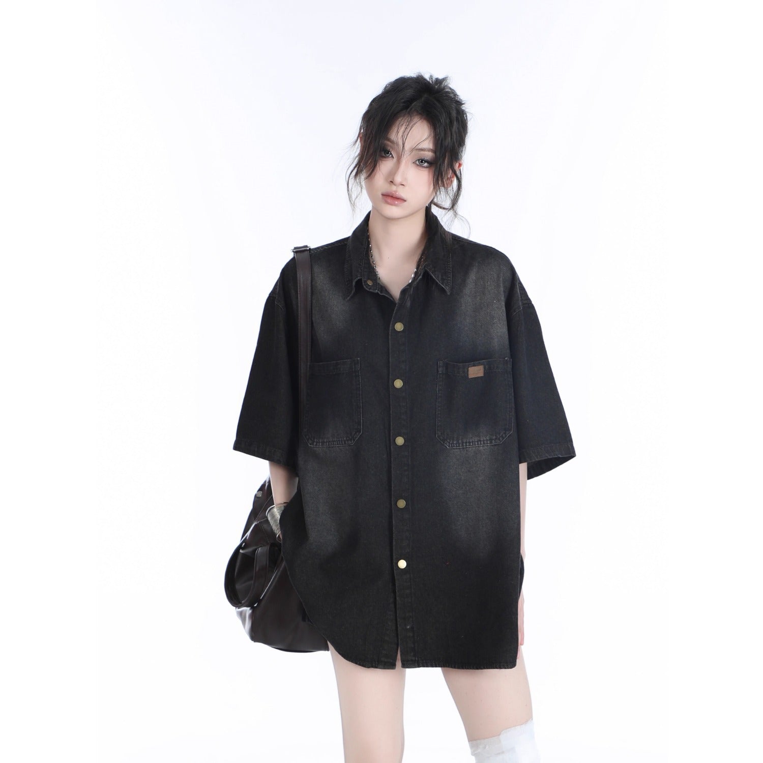 American Retro Heavy Wash Denim Short Sleeve