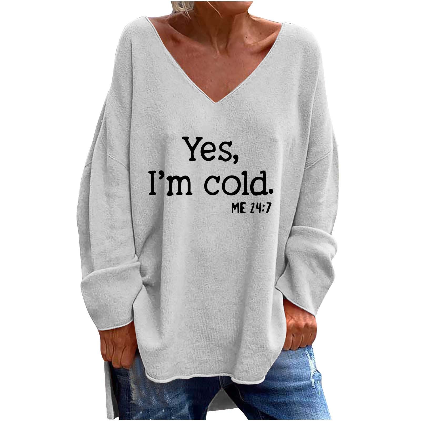 Women's V-Neck Loose Casual Long Sleeve Top