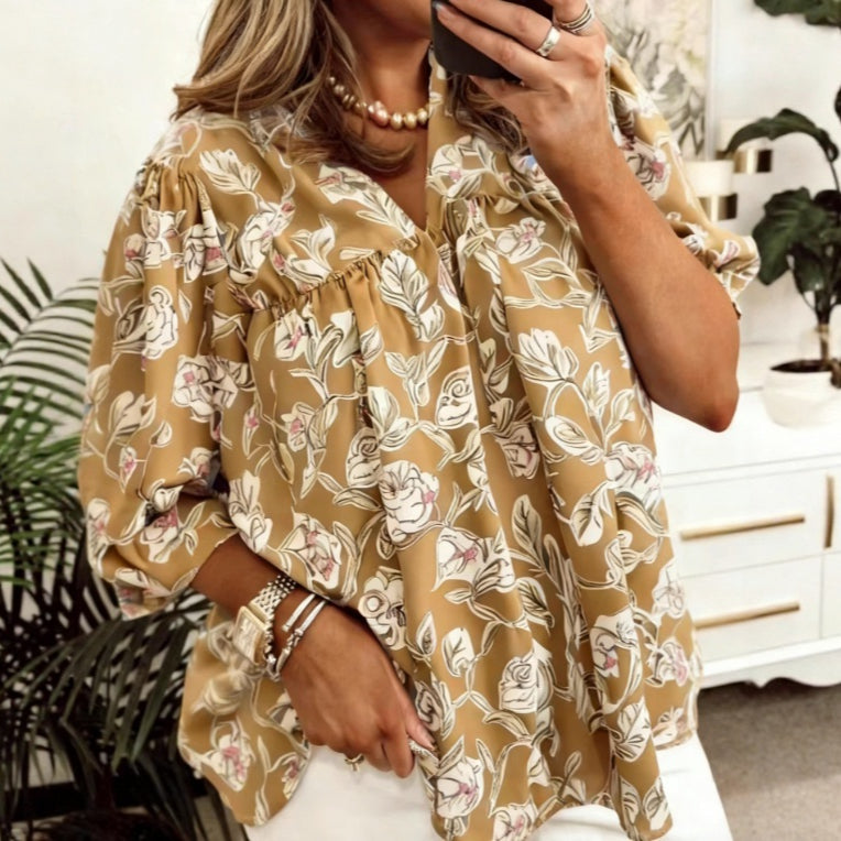 Casual Fashionable Elegant Printed Long-Sleeve Shirt For Women