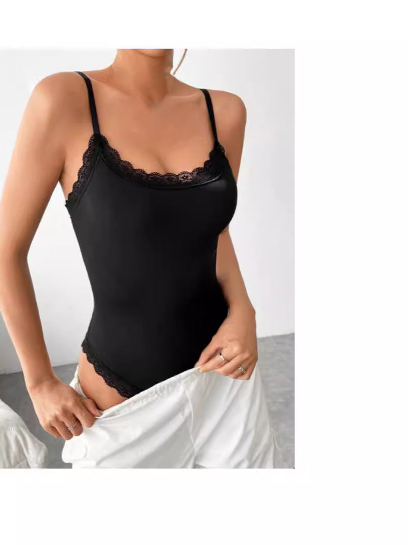 Women's Lace Sling Romper Tight Fit Jumpsuit