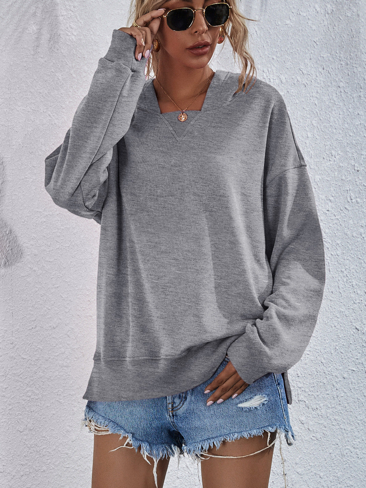 Women's Cozy Candy Color Casual Long Sleeve Sports Hoodie
