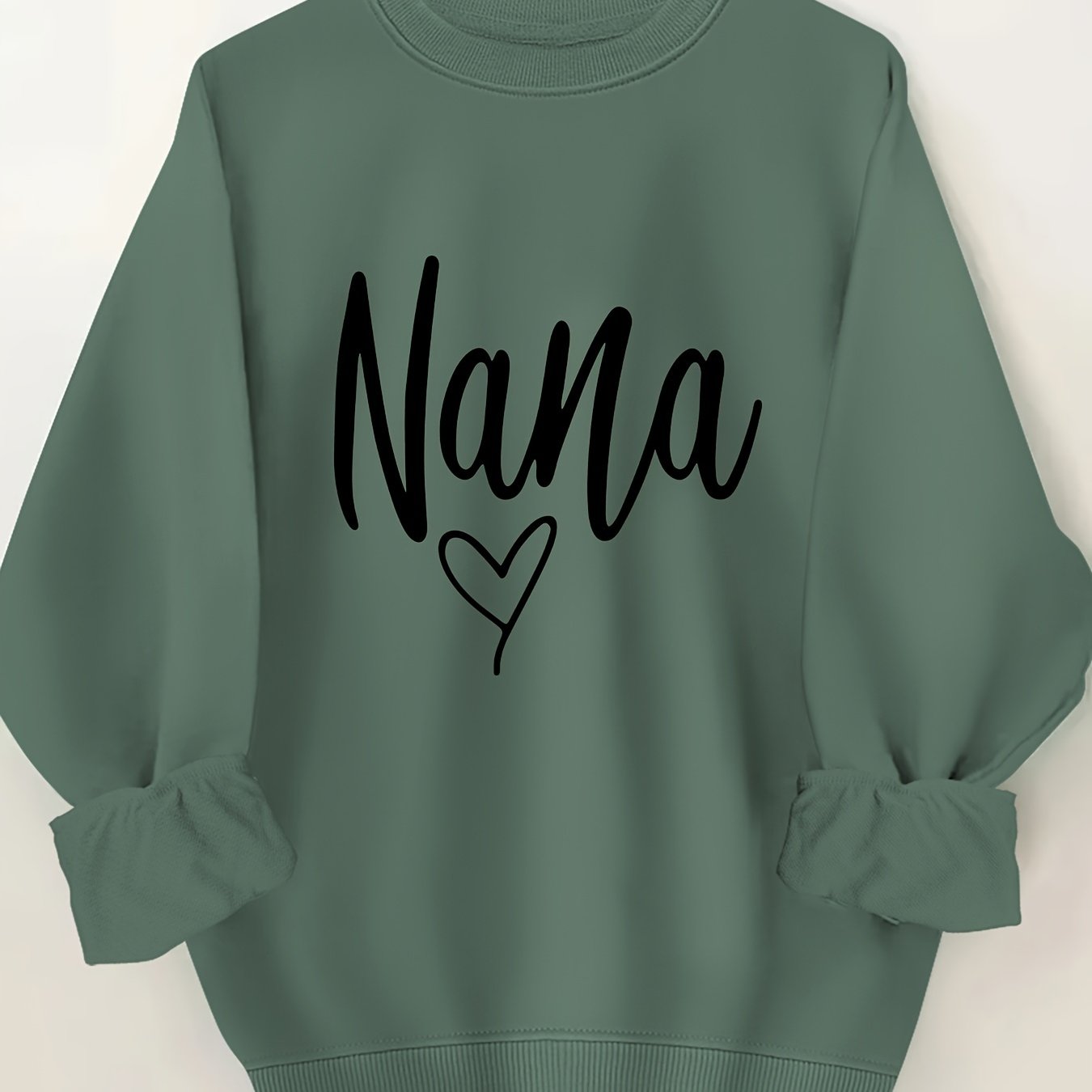 Plus Size Round Neck Letter Print Sweatshirt