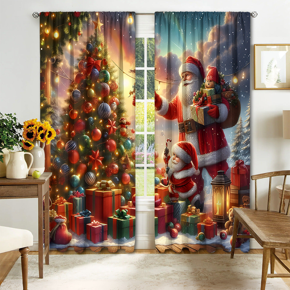 Christmas Curtain 3d Printing Curtain