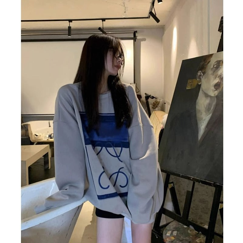 Mid-length Pullover Sweater Women's Loose Slimming Top