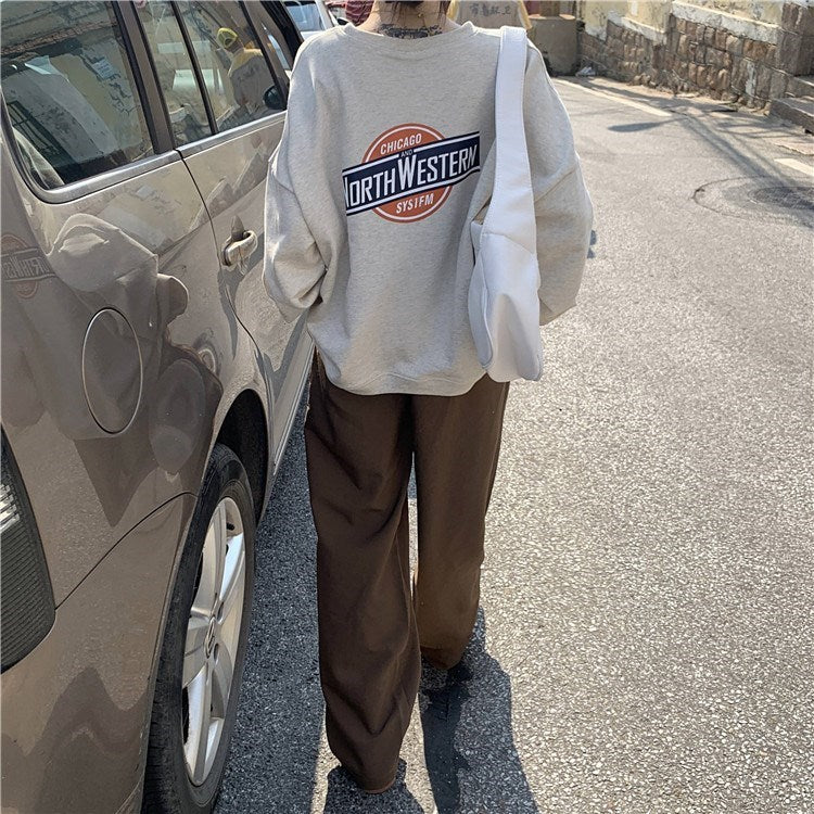 Women's Casual Long-Sleeve Letter Pullover Sweater