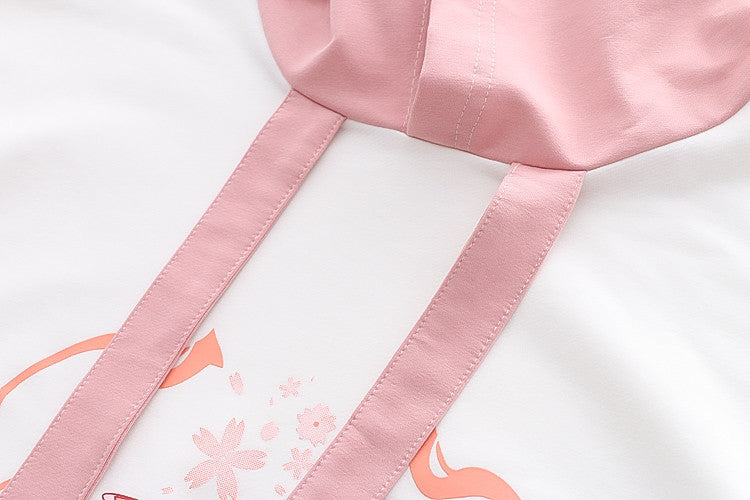Cute Bunny Hooded Student Sweatshirt