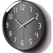 12 Inch Large Modern Minimalist Black Wall Clock - Silent Non-Ticking Battery Operated Analog with White Hands & Dark Brown Face, Irregular Design for Large Walls - -Like, Easy-Read Large Numerals for Living Room, Bedroom