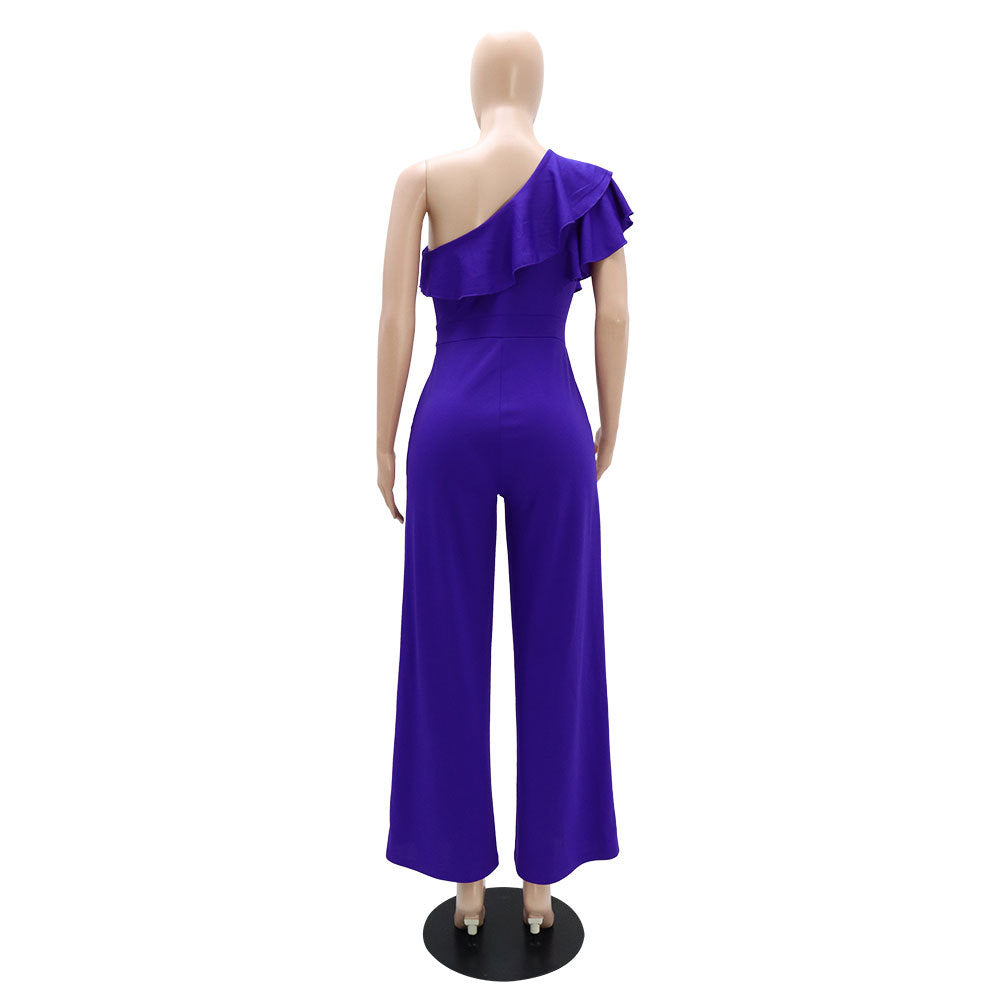 Elegant High-Stretch Loose Straight Women's Jumpsuit