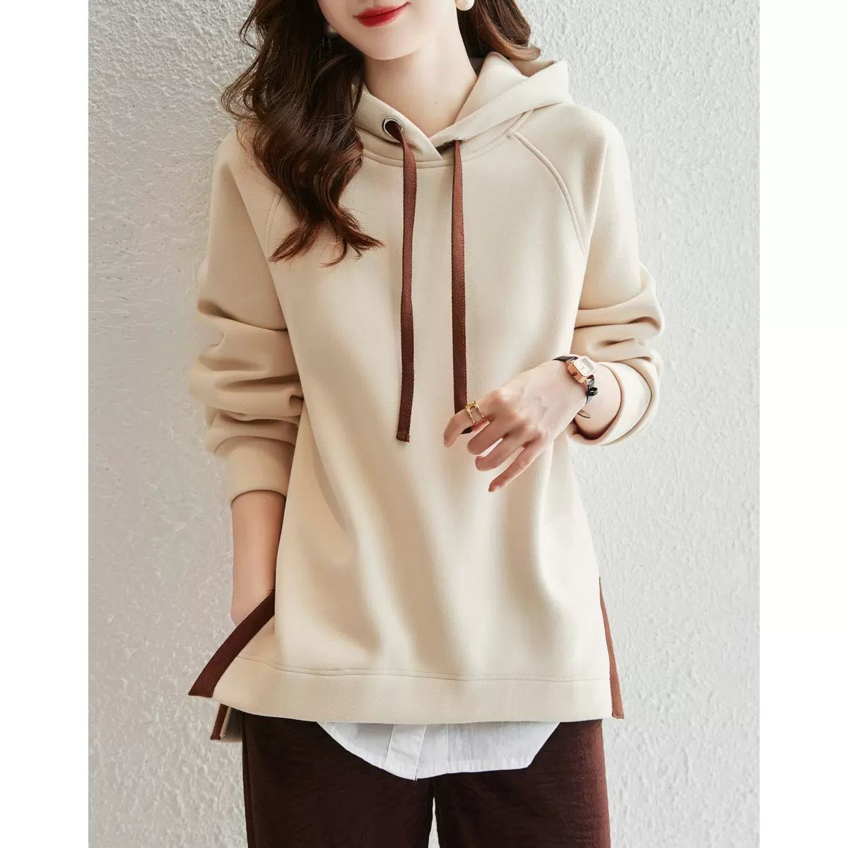 Women's Casual Cotton Loose-Fit Hooded Sweatshirt