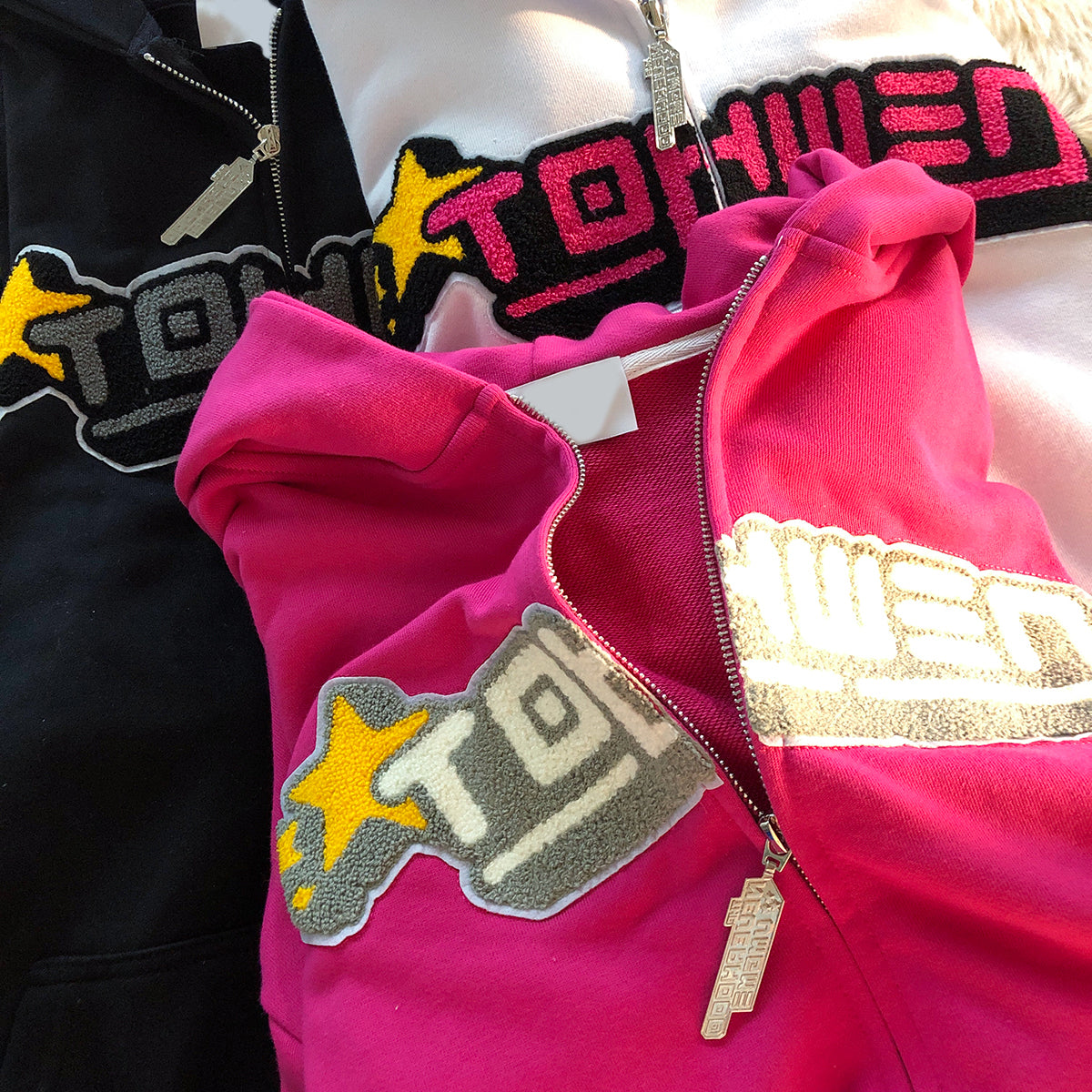 Cozy Letter Embroidered Zip-Up Hoodie & Sweatpants Set