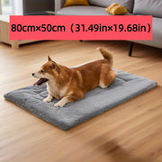 Plush Flannel Dog Bed with Anti-Slip Bottom - Thick Warm Winter Pet Mattress for Large Dogs, Soft Rectangular Dog Bed with Non-Slip Sole, Cozy Indoor/Outdoor Bed for Golden