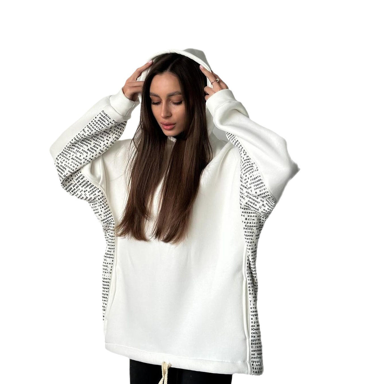 Women's Trendy Cuff Letter Print Hoodie Sweatshirt