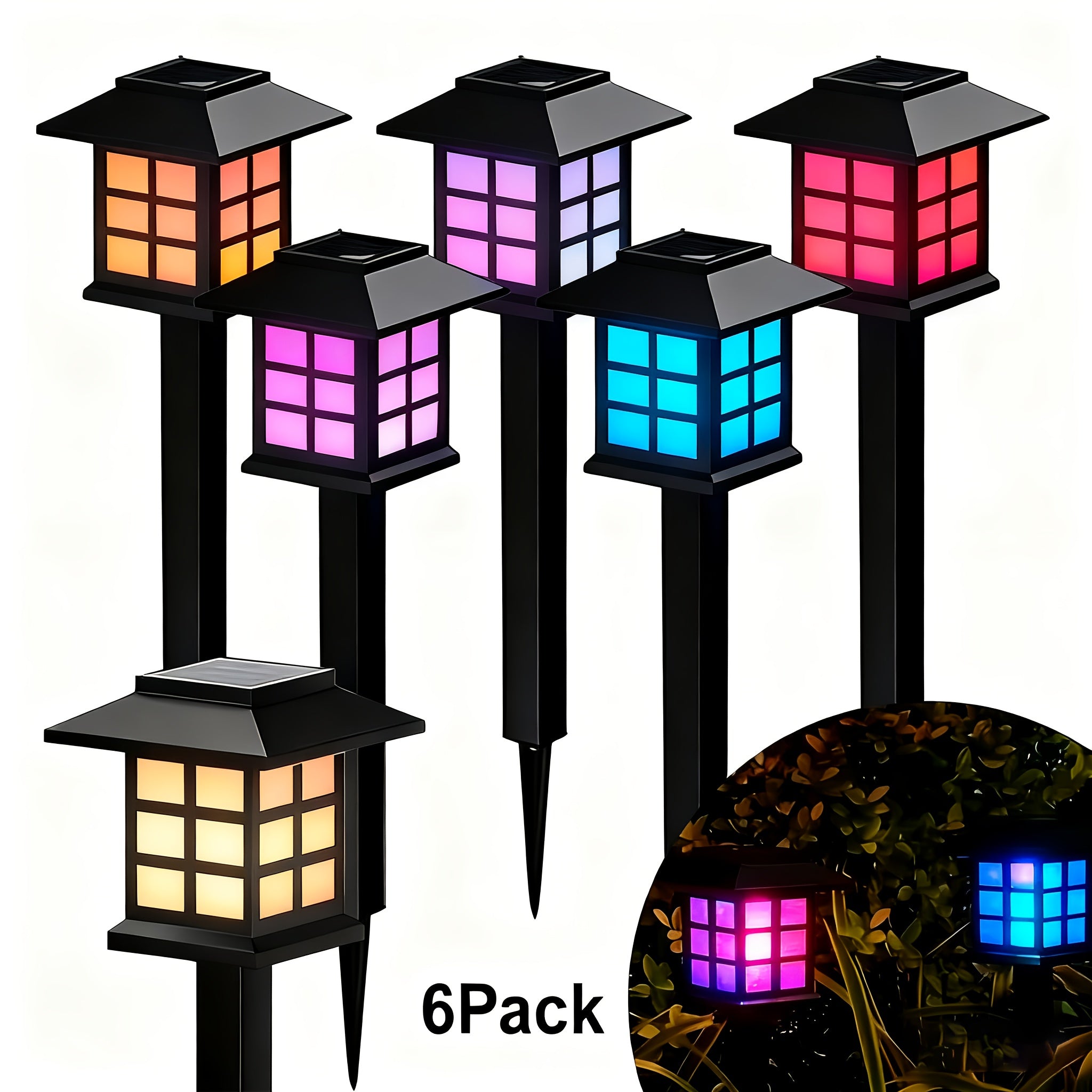 24/12/6pcs Halloween Solar Outdoor Lights, IP44 Waterproof Walkway Lights, LED Landscape Lighting Garden Lights, Suitable For Walkways, Driveways, Courtyards And Lawns, Solar Garden Decorations...