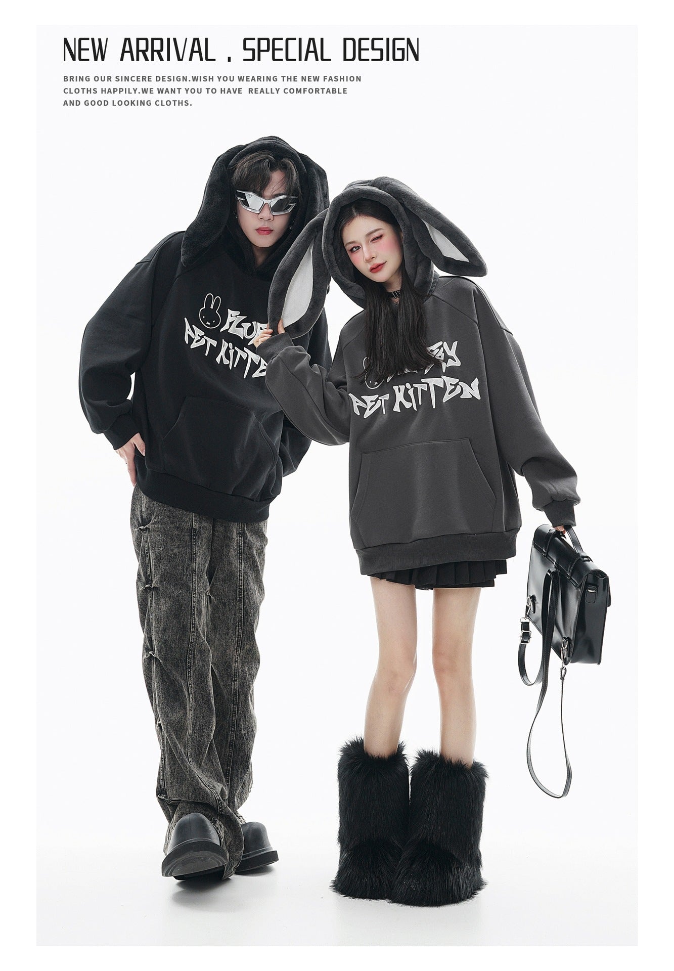Plush Contrast Thermal Hooded Sweatshirt