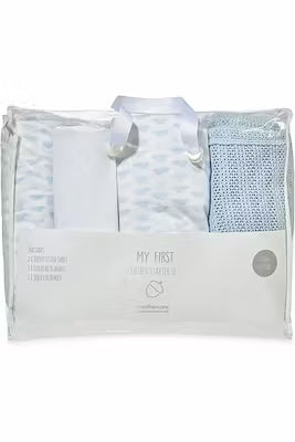 Organic Cotton Baby Bedding Set – Includes Elastic Sheets, Muslin Blanket, Pike Blanket