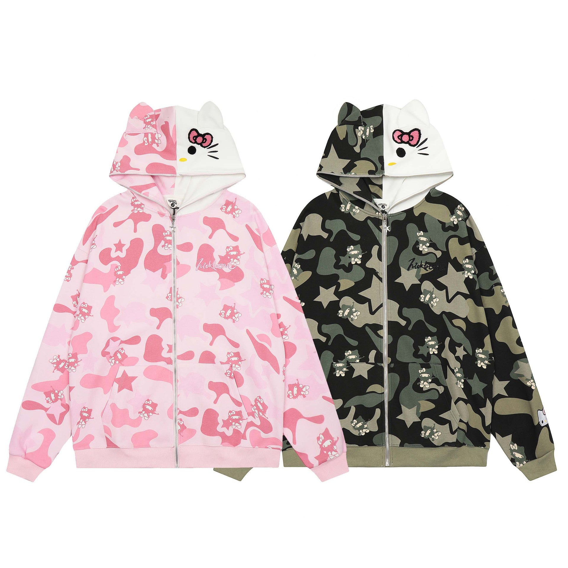 Cute Cartoon Cat Hooded Cardigan Sweater