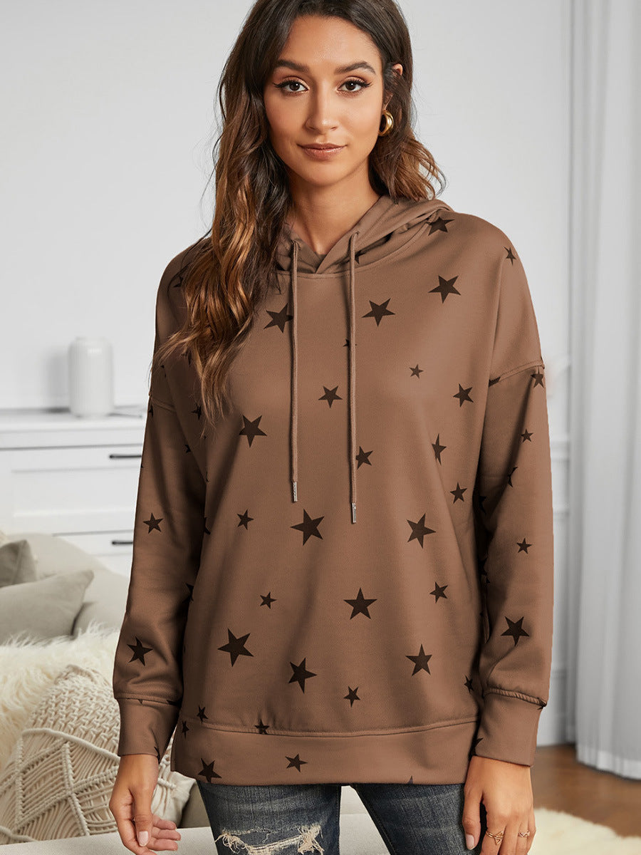 Casual V-Neck Long Sleeve Print Top for Women