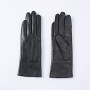 Warm Women's Goat Leather Gloves for Driving & Biking