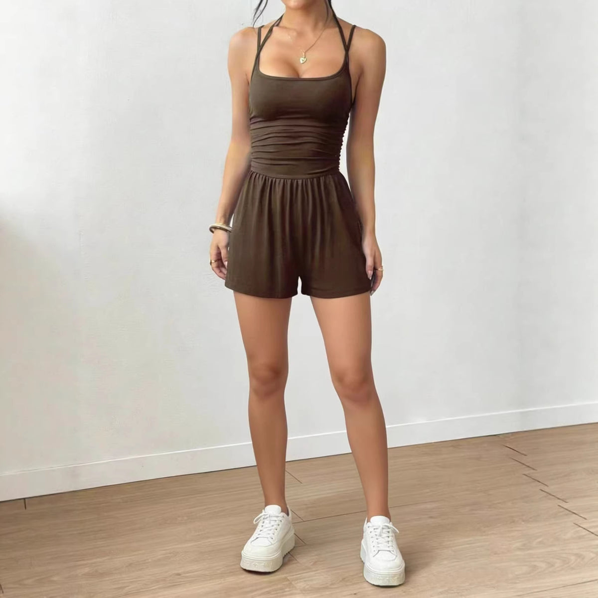 Sleeveless Strappy High-Waist Jumpsuit For Women