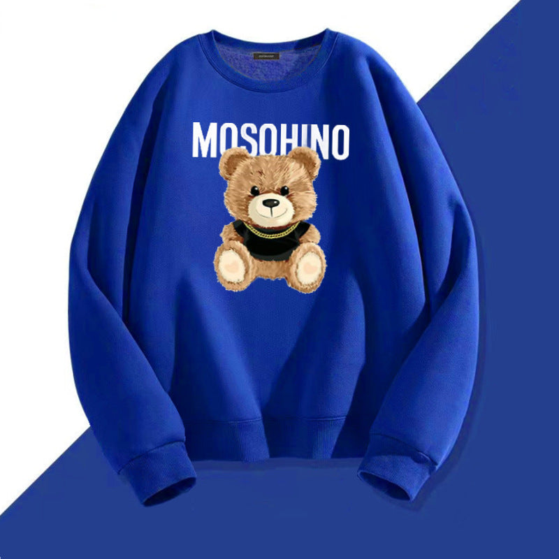 Cute Bear Print Couple Hoodie Matching Sweatshirt