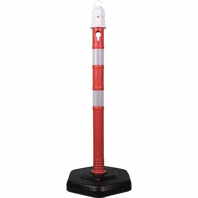 Reflective polypropylene barrier posts with bayonet feet