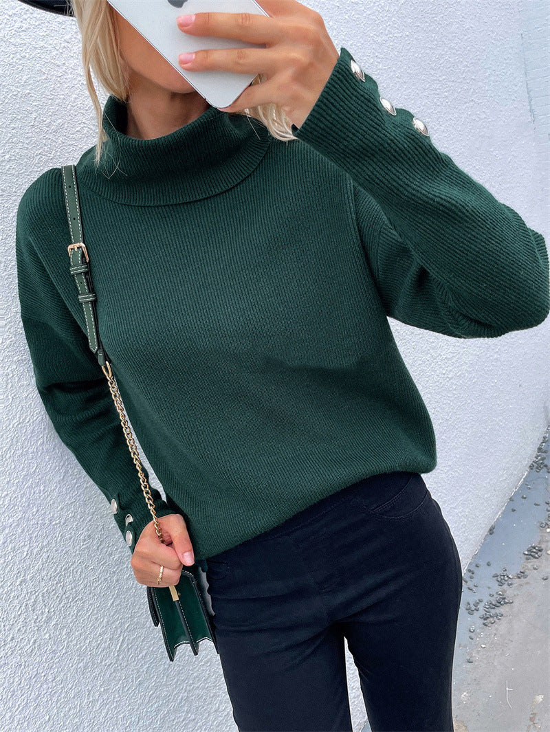 Cozy High-Neck Multi-Panel Pullover Sweater