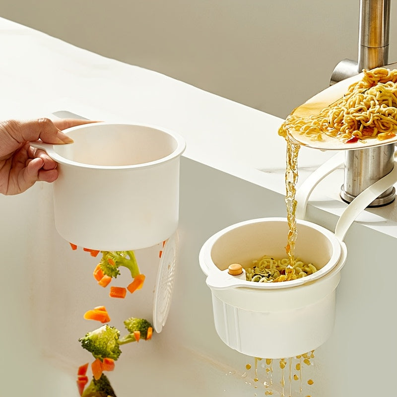 Hands-Free Faucet-Mounted Draining Basket with Food Residue Filter