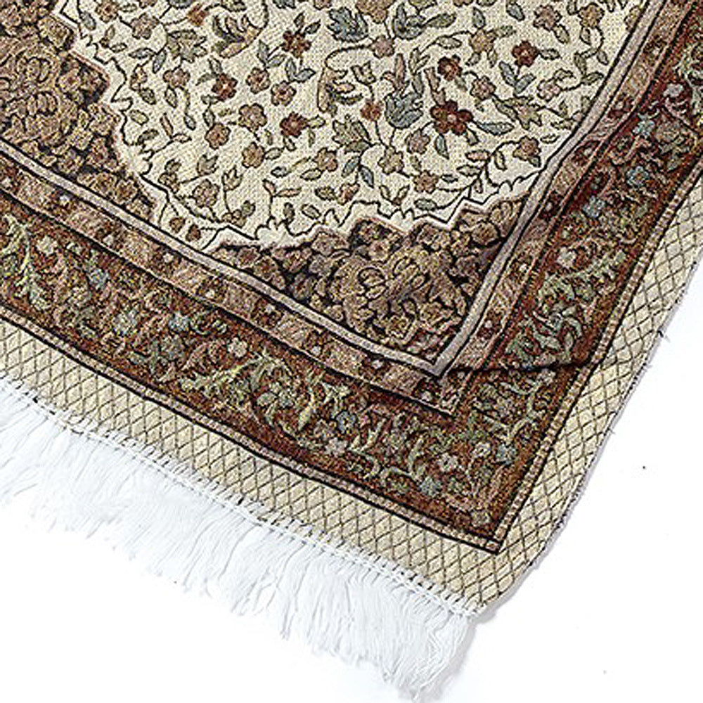 New Floral Design Kaaba Gold-thread Cotton Yarn Carpet