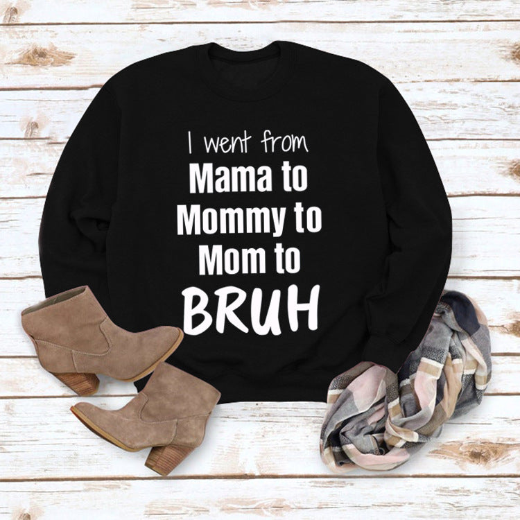Comfy Letter Print Round Neck Loose Women's Sweater