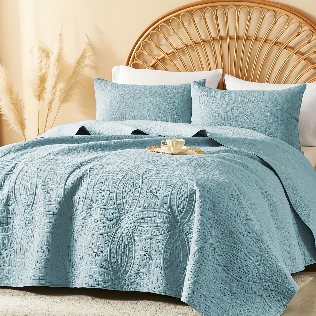2/3pcs Quilt Set Bedspreads - Soft Cool & Refreshing Summer Quilt Lightweight Microfiber Bedspread - Modern Style Coin Pattern Coverlet For All Seasons - Gifts For The Family